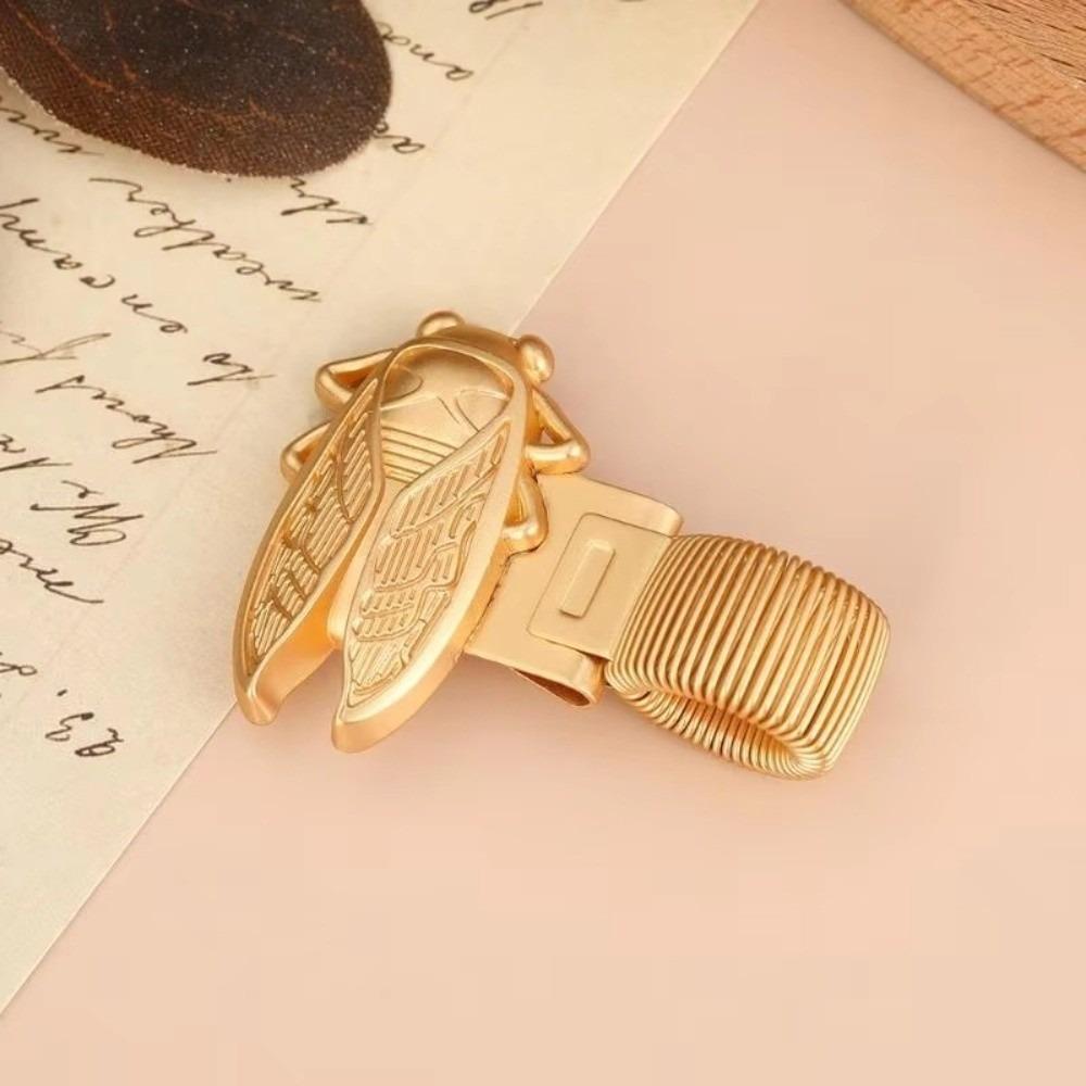 Multi-functional Spring Pen Clip Metal Pencil Holder Vintage Bookmark  Stationery Supplies