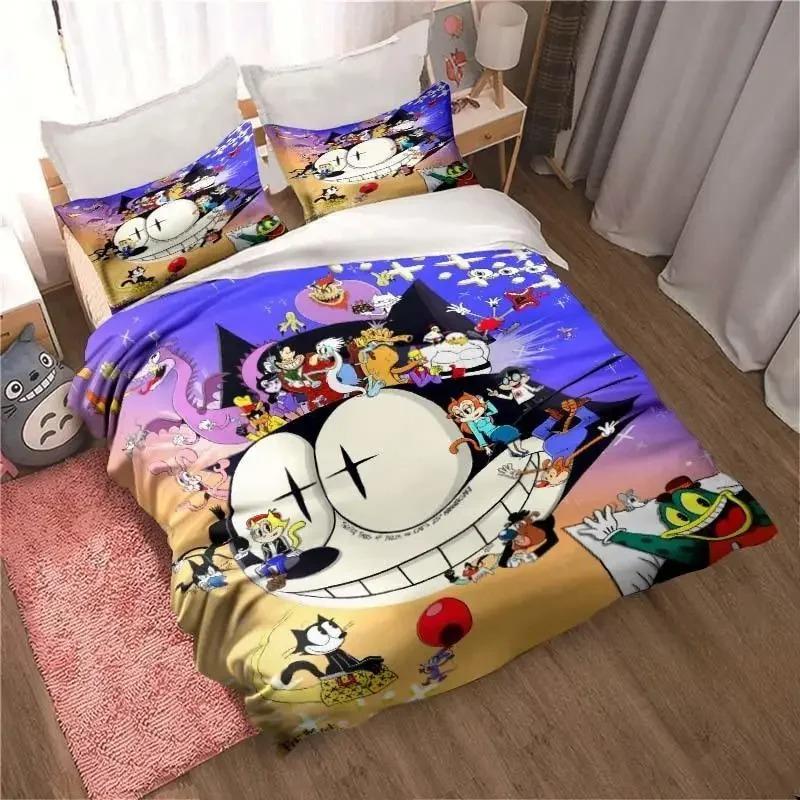 Cartoon Felix Cat Bed Set Home Decoration for Boy and Girl Feline-Follies Duvet Cover Pillowcase Single Double Large Size