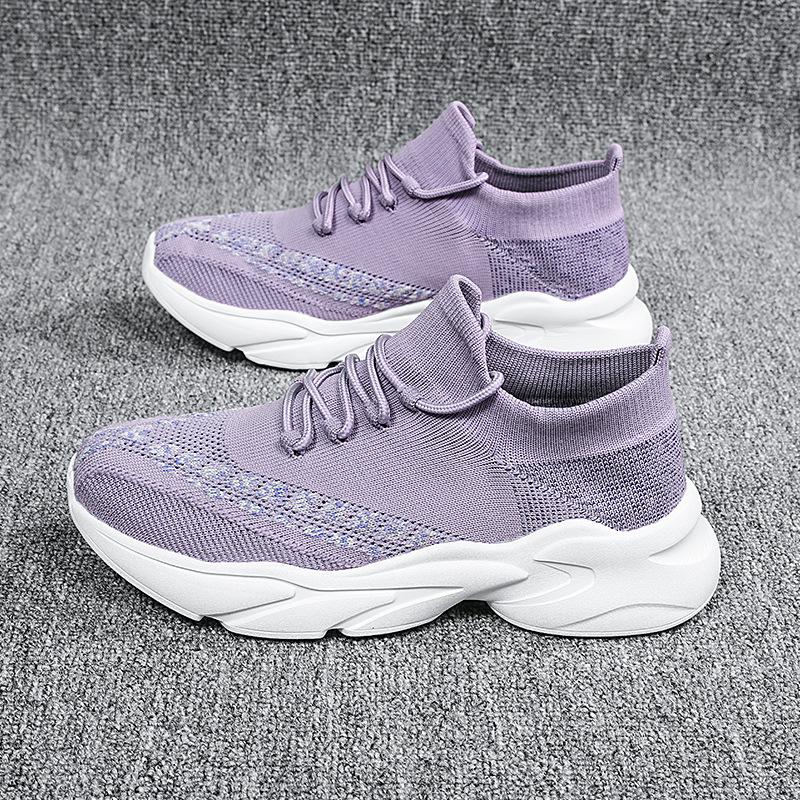 Men's shoes 2025 new summer small size 37 fly-woven mesh shoes 38 running sports shoes couple pair of socks shoes