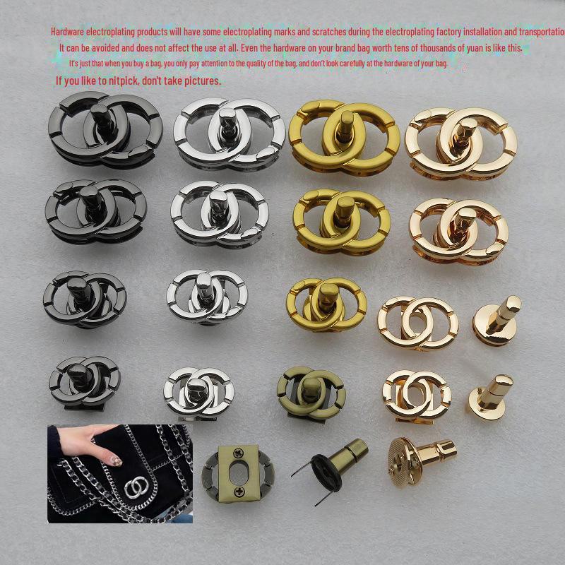 Diamond-Shaped Black Crossbody & Shoulder Bag with Gold/Silver Gilded Twist Lock Hardware