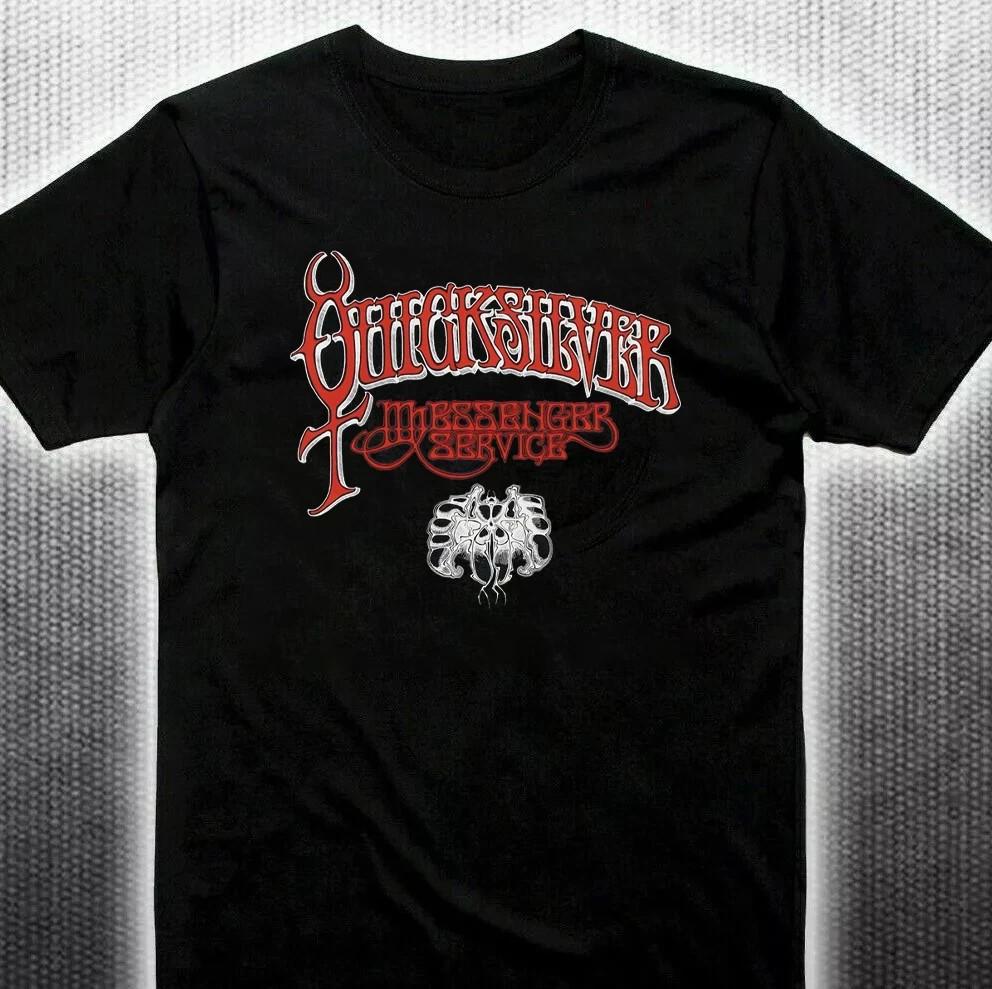 Черная Хлопковая Футболка с Логотипом Quicksilver Messenger Service S5XL Унисекс