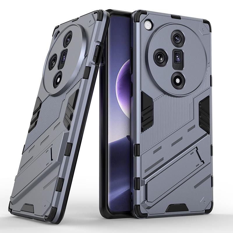 For Oppo Find X7 X6 X5 Pro Lite Ultra Punk Armor Shockproof Bumper Rugged Rubberized PC Fitted Kickstand Case Stand Holder Cover Shell