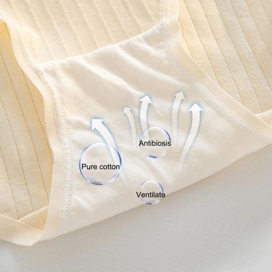 Women Underpants Mid Waist Cartoon Print Japanese Style Butt-lifted Good Breathability Elastic