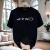 Low Battery 1% T-Shirt, Short Sleeve, Battery Full Signal Design, Pure Cotton, Couple Style, 2024 Collection, Large Size for Men
