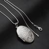 Charm Sanke Chain Jewelry Photo Locket Necklace Silver Plated Round Box Pendant