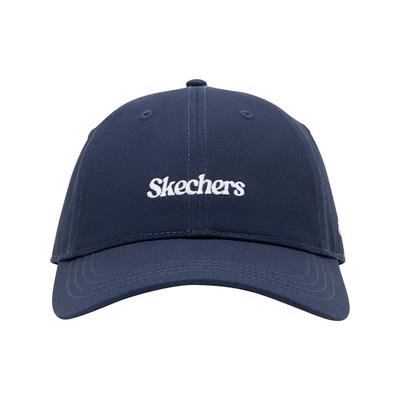 Skechers Базовая Спортивная Серия Ретро Дизайн Логотипа Повседневная Универсальная Хлопковая Бейсболка Унисекс Кепки Темно-синий L226U060-002Z