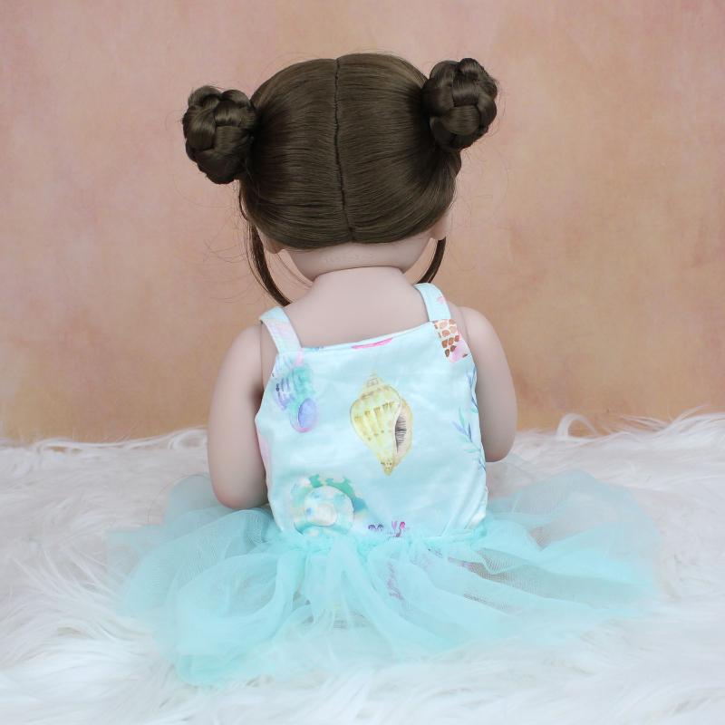 BZDOLL 48см 19дюймовая Кукла Реборн Новорожденная Девочка Виниловое Тело Игрушка для Ванны Прекрасный Подарок на День Рождения