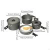 Camping Cookware Set HardAnodized Pots and Pans Foldable Mess Kit for Families,