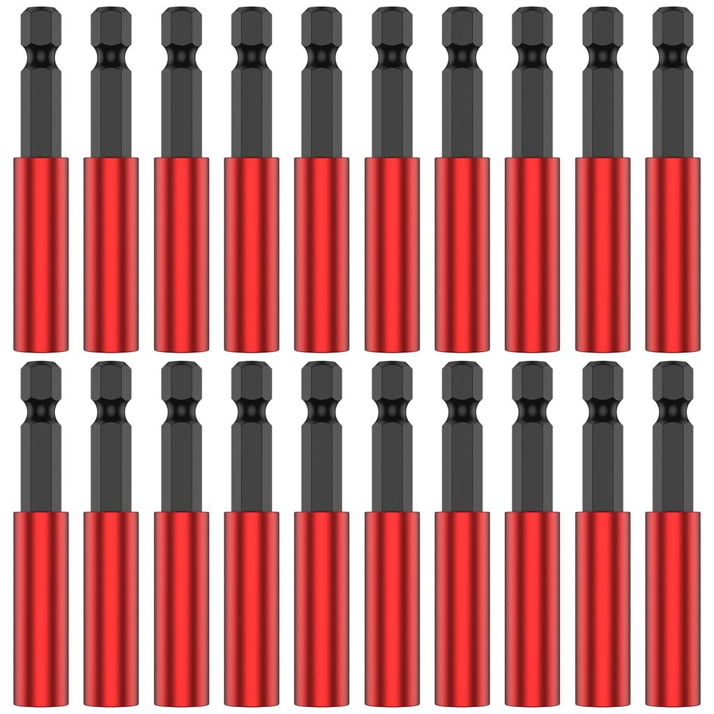 10/20Pcs 60mm Magnetic Screwdriver Extension Bit Tips Holder 1/4inch Hex Shank Kit Drill Bit Adapter Sleeve Tools for Nuts