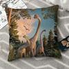 Brachiosaurus Walk Hug Pillowcase Jurassic Park Dinosaurs Backpack Cojines Garden DIY Printed Office Coussin Covers Decorative