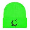 Moon star embroidered flower knitted hat autumn and winter wool hat outdoor cycling pullover hat