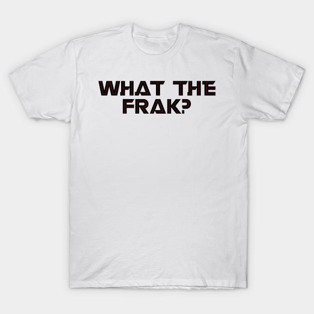 Asian Size Men Print T-shirt What The Frak No-Cut Heat Transfer Print Cotton Tshirt