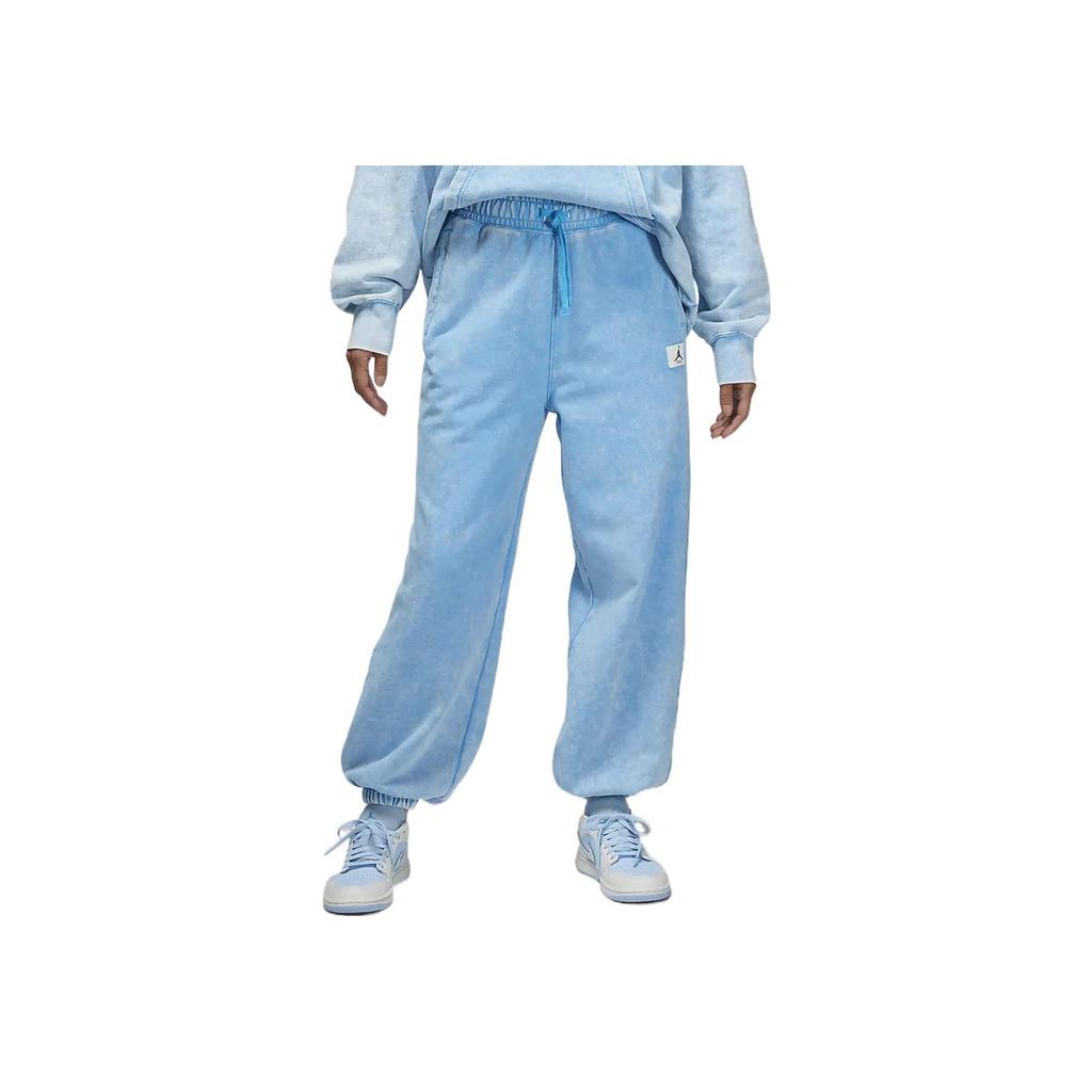 Jordan Спортивные брюки с манжетами, однотонные, вязаные, с логотипом, из шерсти, женские, глубокий розовый, синий DX3249-443