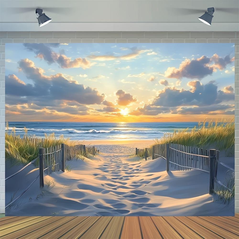 1 piece, tropical beach background photo, ocean beach landscape, suitable for indoor and outdoor decoration
