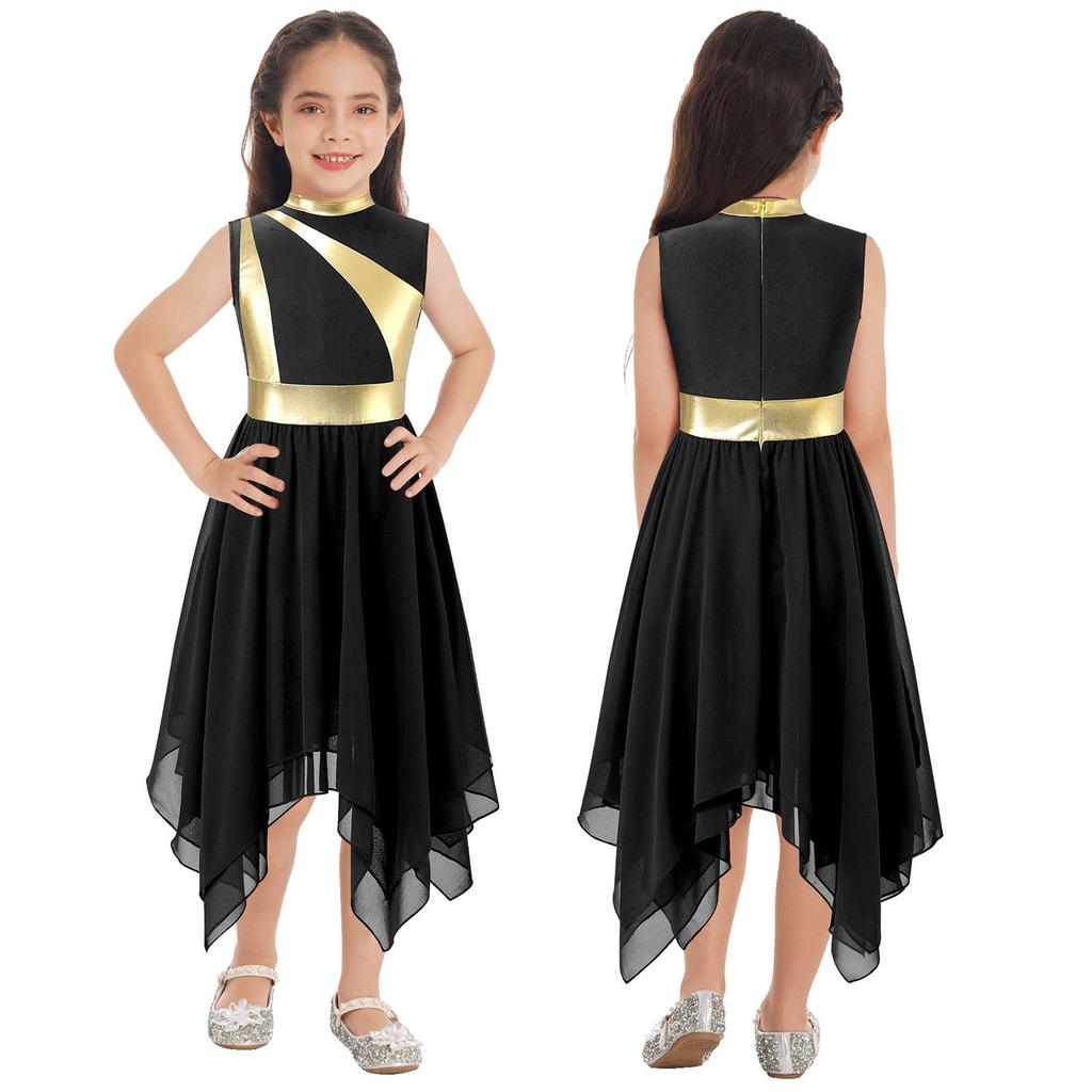 Kids Girls Praise Lyrical Dance Dress Worship Liturgical Celebration Costume Ballet Dance Wear