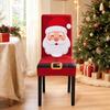 High Back Christmas Chair Cover Elastic Stretch Chair Slipcover Santa Claus Seat Cover  Dining Room
