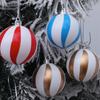 Christmas decoration, painted striped sphere, Christmas, wedding, bar, interior decoration, decoration, Christmas tree pendant