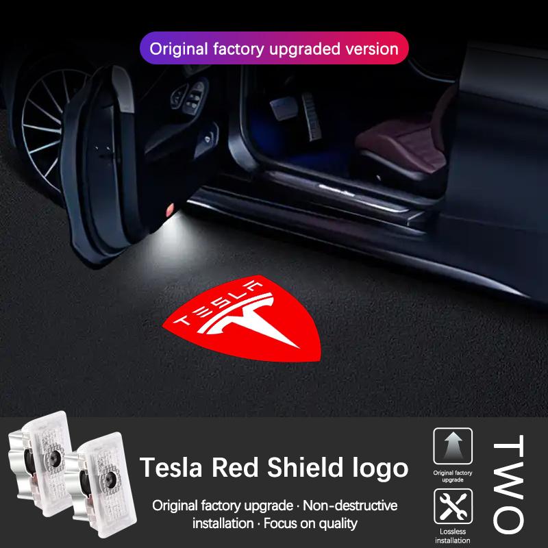 ALC1 LED Car Door Welcome Light Projector Ghost Shadow Lamp Accessories For Tesla Model 3 Model S Model Y Model X