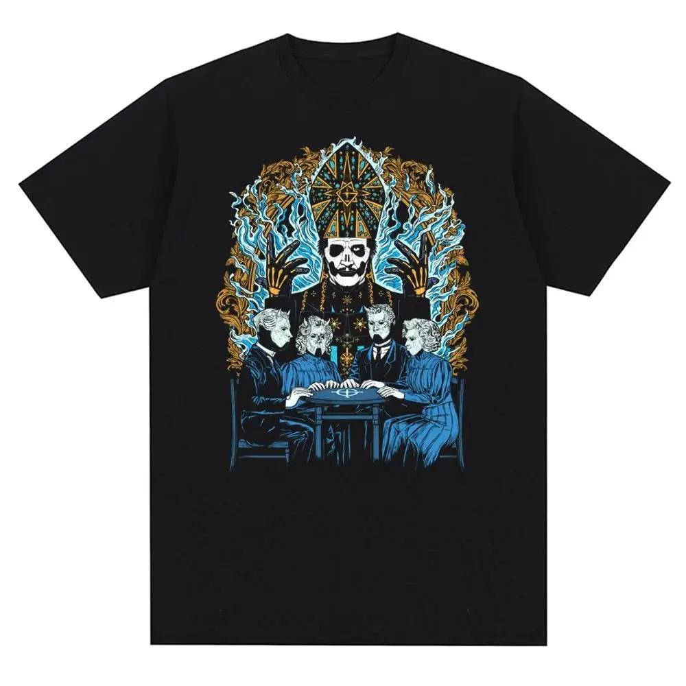 New Ghost Rock Band Graphic Print T Shirt Men Women Fashion Casual Rock Streetwear Short Sleeve Ovsersized TShirt Unisex Loose T