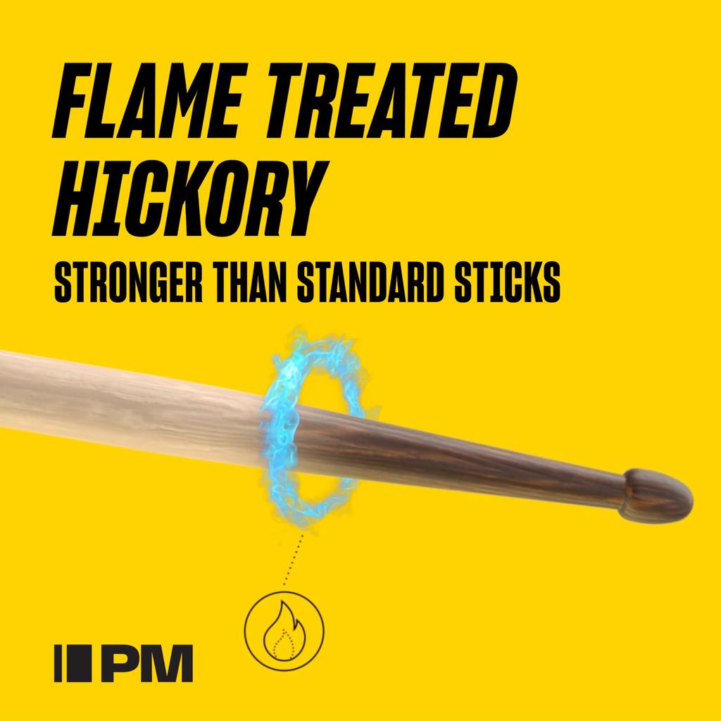 PROMARK Rebound Series Hickory Fire Grain Drumsticks, 5AB (R5ABFG) (406.4 X 14.7mm)