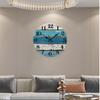 Stylish and Silent Beach Blue Wall Clock for Your Kitchen - Battery Operated