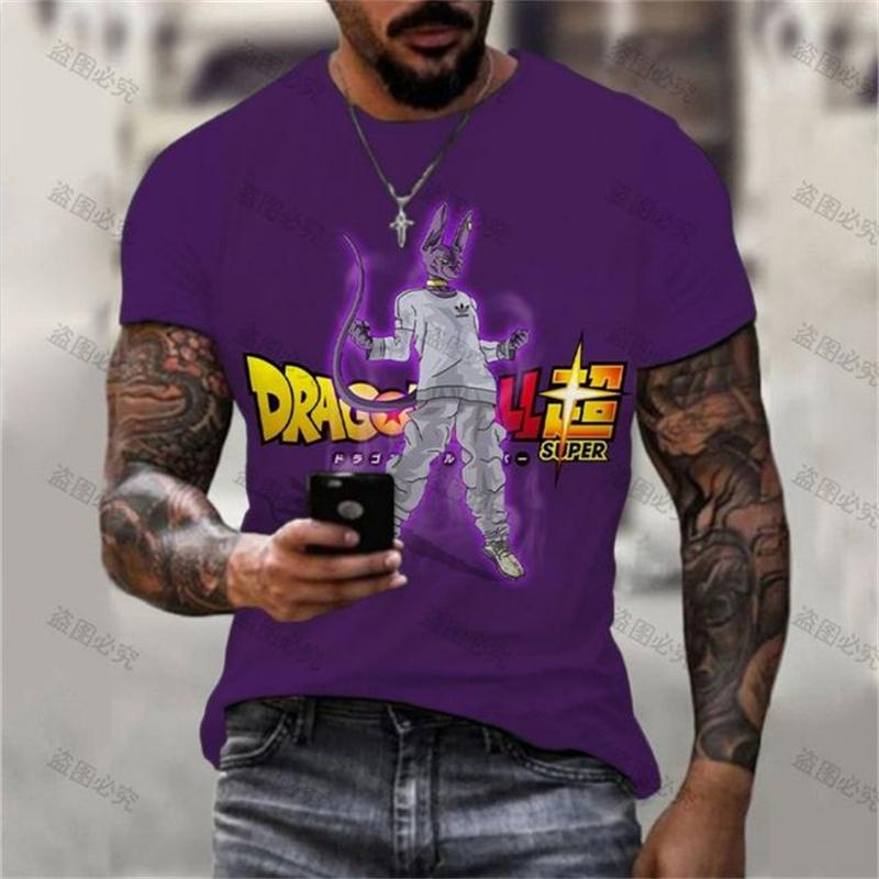 Вегета Dragon Ball Z Гоку Мужская футболка Тренд Уличная одежда Крутой Харадзюку Спортзал Оверсайз 110-6XL Круглый вырез Короткий рукав Аниме Сайян