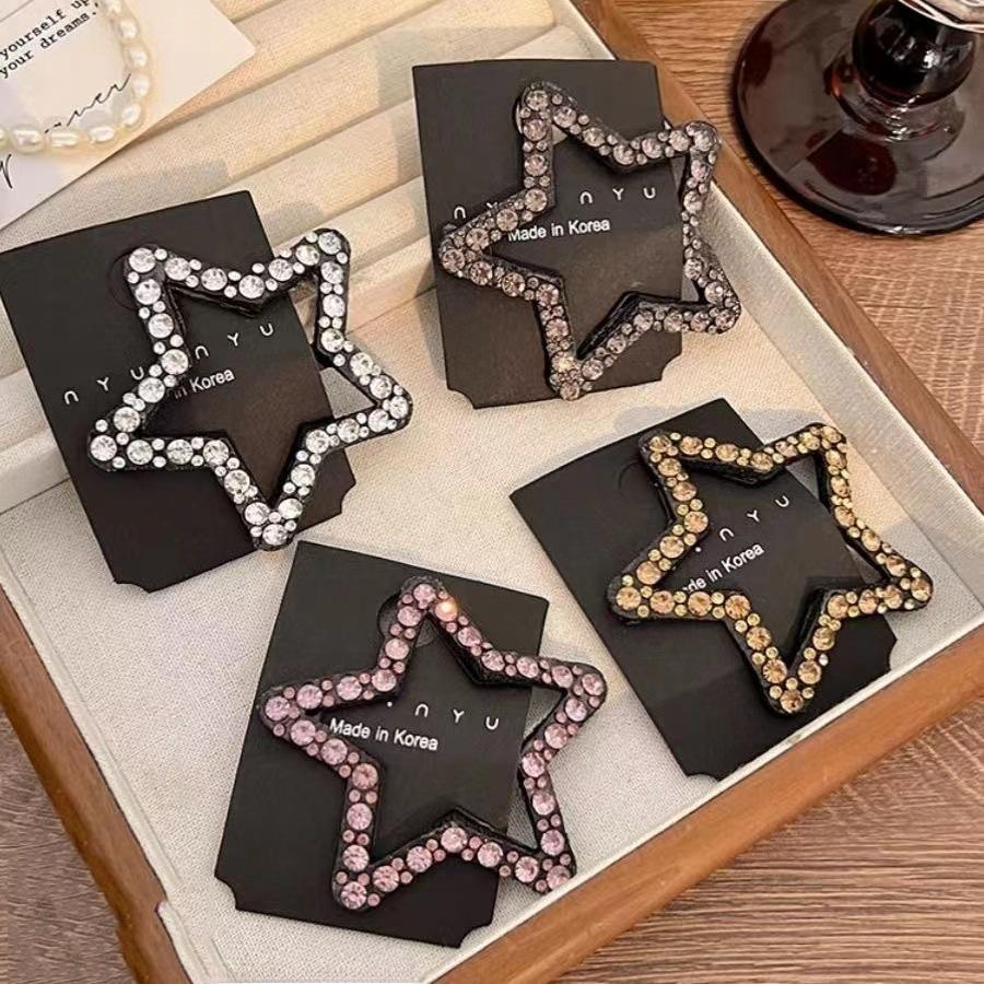 Starry Five-Pointed Star Hairpin for Women, Elegant Light Luxury Side Bangs Hair Clip.