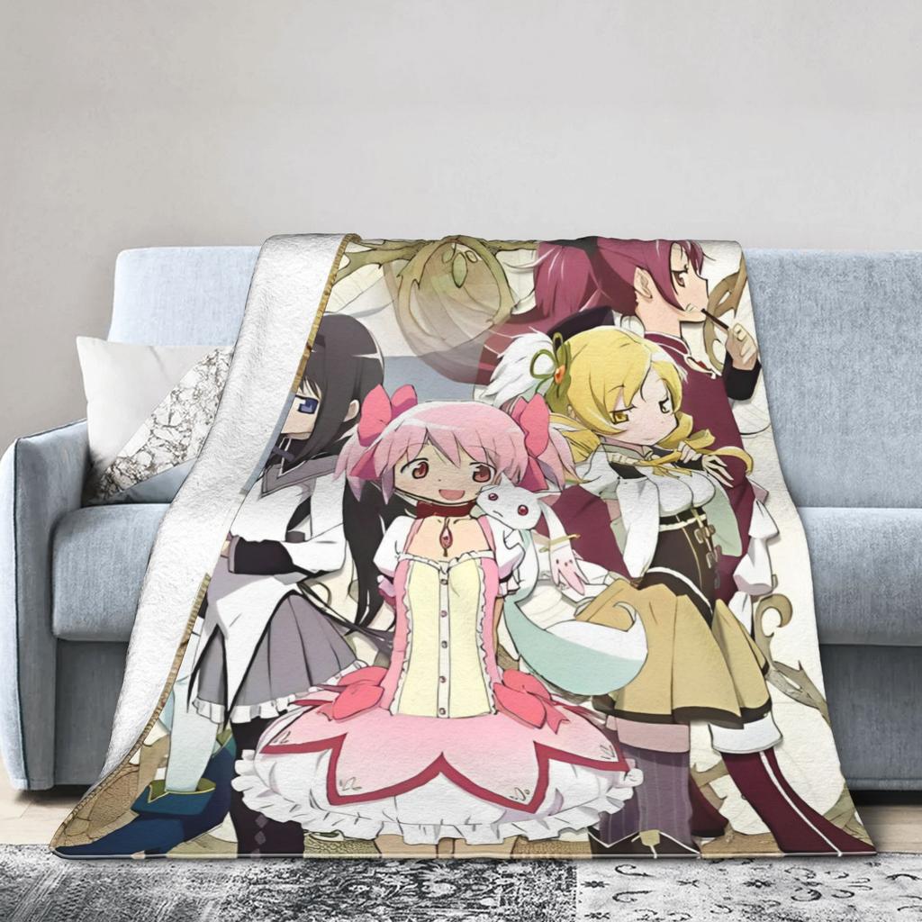 Кюбей Puella Magi Madoka Magica Милый Коралловый флис Плюшевый Плед Аниме Одеяло для кровати Спальни Ультрамягкое Покрывало,