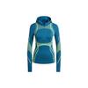 X Stella McCartney Color Block Logo Slim Fit Hooded Long Sleeve Regular T-Shirt Women Tops Blue IT9050