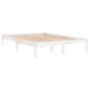 VidaXL Cadre de lit Blanc Bois massif 135x190 cm Double 809993