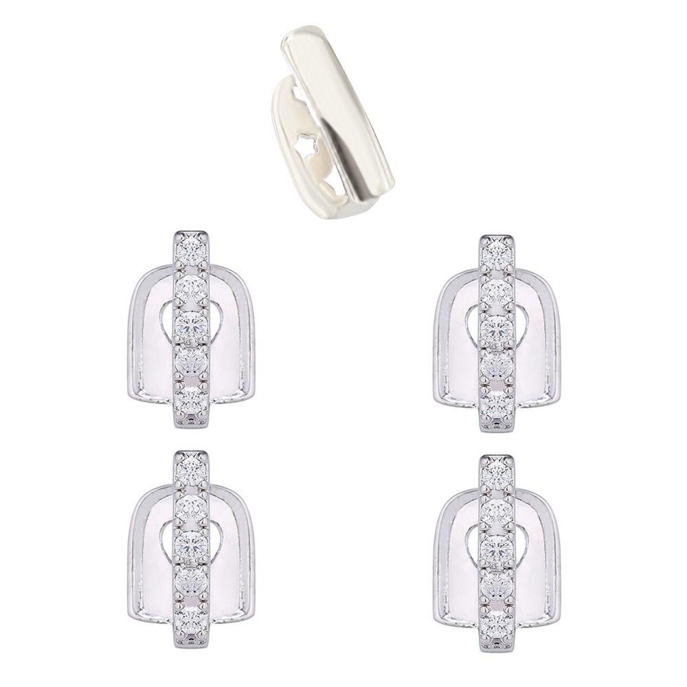 3/5Pcs Funny Rhinestone Teeth Caps Bling Single Dental Braces Trendy Single Clips Grillz Rapper