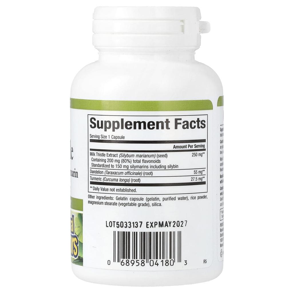 Natural Factors, HerbalFactors, расторопша пятнистая, 250 мг, 60 капсул