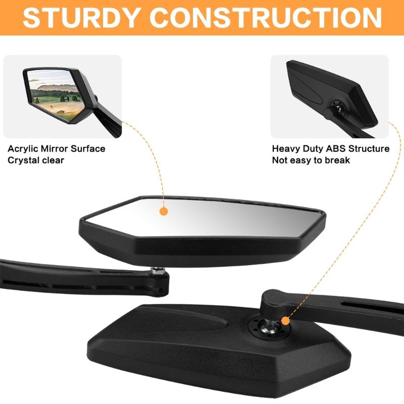 2 шт. боковые зеркала заднего вида, универсальное зеркало для мотоцикла, зеркало заднего вида для электронного велосипеда, скутера, регулируемый угол наклона, вращающиеся зеркала