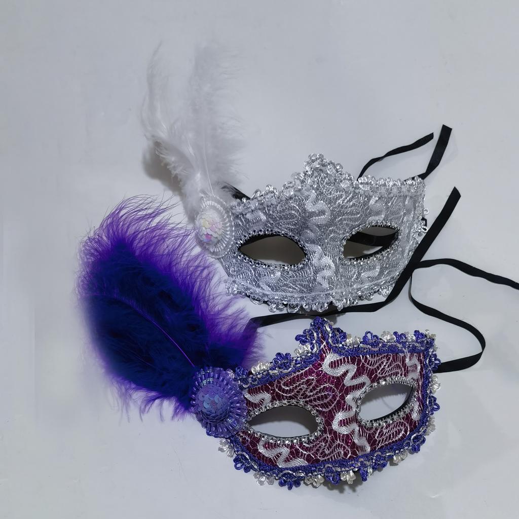2 шт. маска принцессы из перьев на Хэллоуин, маска для глаз на вечеринку-маскарад, украшения для вечеринки с привидениями на Хэллоуин