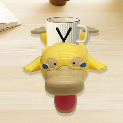 Мультяшная подставка в виде утки с подвижным ртом, противоожоговая, термостойкая, держатель для чашки, украшение для кухонной столешницы, держатель для кофейной кружки