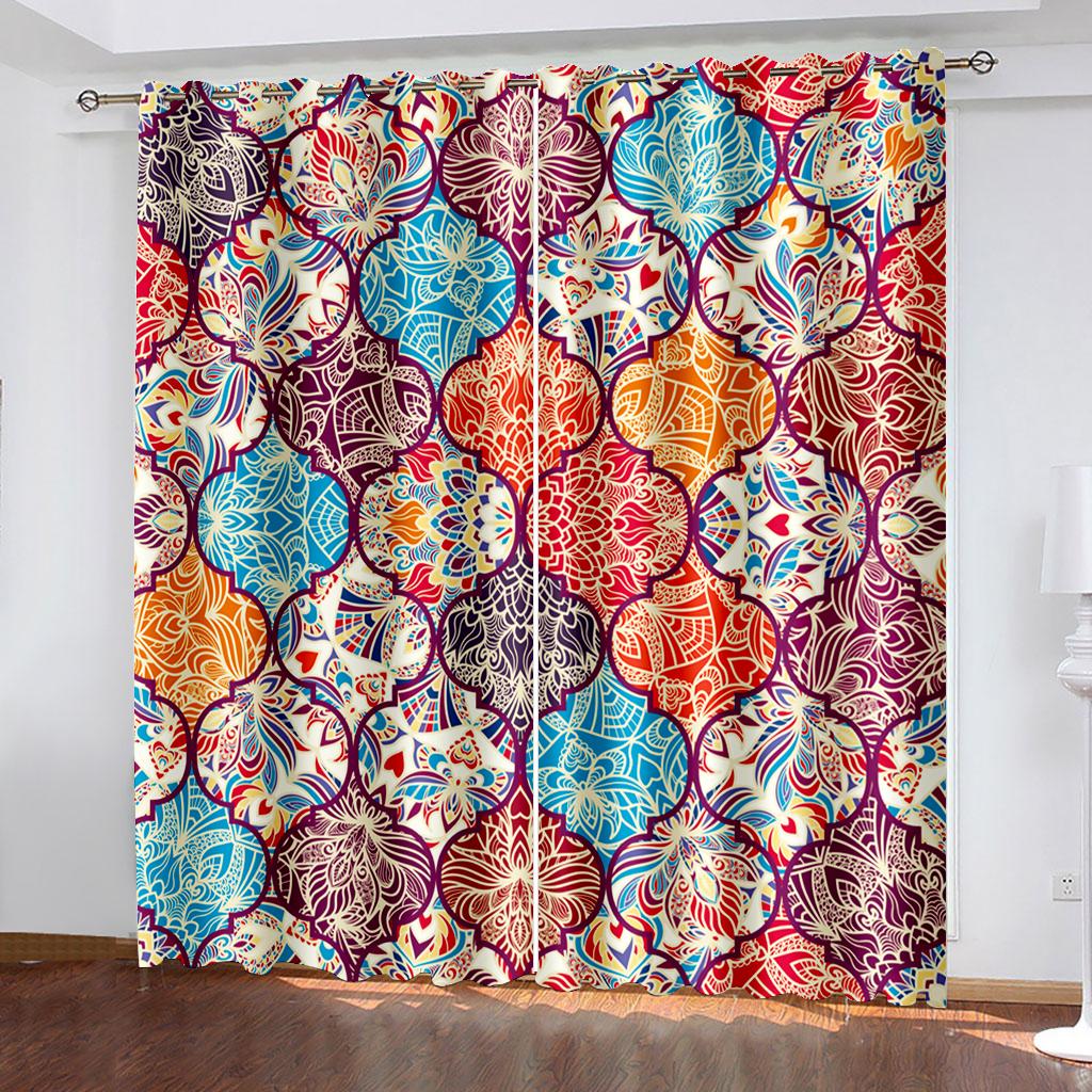 Блэкаут шторы Геометрические Бохо шторы для окон Детские Подростковые Взрослые Спальня Затемняющие Оконные Драпировки для Декора Гостиной Cotinas