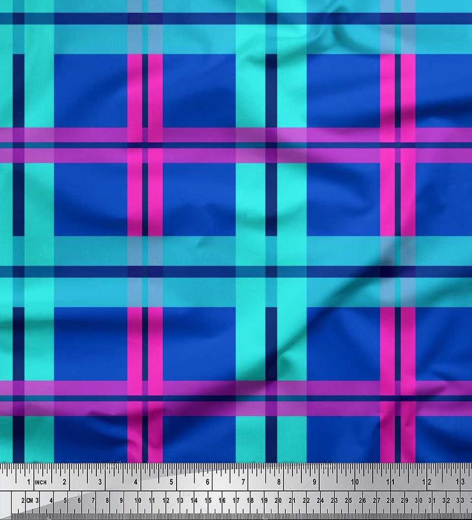 Soimoi Ткань японский креп-сатин в клетку с принтом в клетку швейная ткань метр 42 дюйма