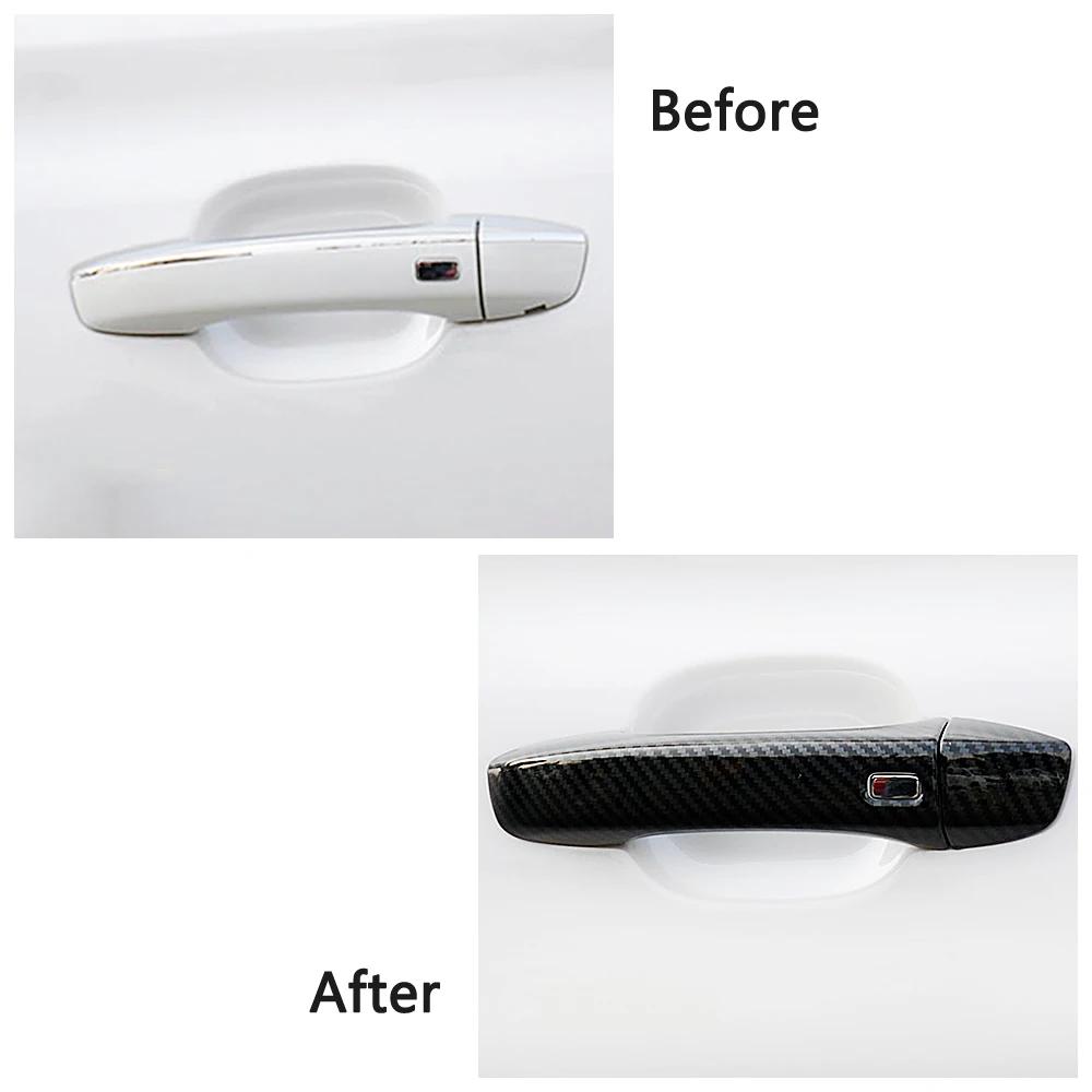 For MG HS 2018 2019 2020 Carbon Fiber Printed Exterior Door Handle Cover Moulding Frame Bezel Car Sticker