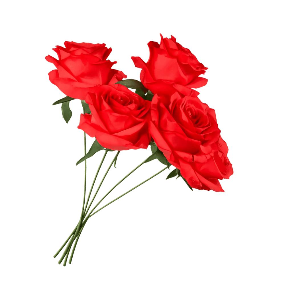 Silk Artificial Rose Flower 5 Heads Wedding Floral for Wedding and Festival Decoration