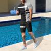 Летние мужские комплекты в полоску 3D спортивный костюм модная одежда для мужчин футболка шорты комплект из 2 предметов повседневный костюм уличная одежда больших размеров