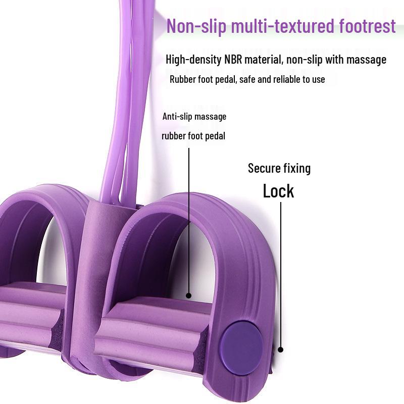Four-Tube Foot Pedal Resistance Band & Ab Trainer