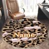 Fashion Customize Your Name Leopard Print Rug Office Chair Mat Nonslip Carpet Design For Home Bedroom Living Room Gift Give To Relatives And
