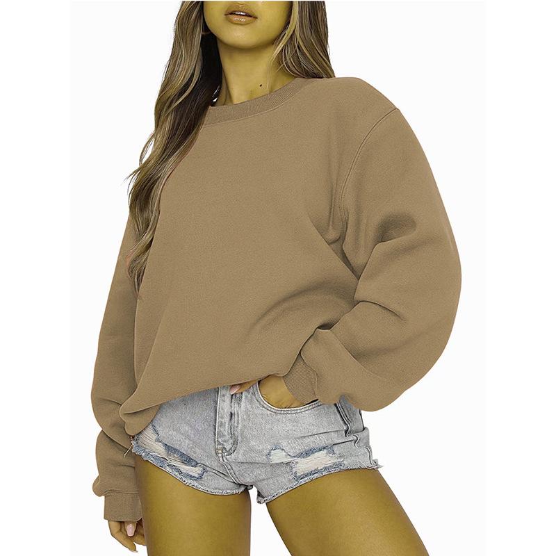 Унисекс Флисовая Толстовка Оверсайз на Осень-Зиму - Повседневный Спортивный Стиль с Круглым Вырезом