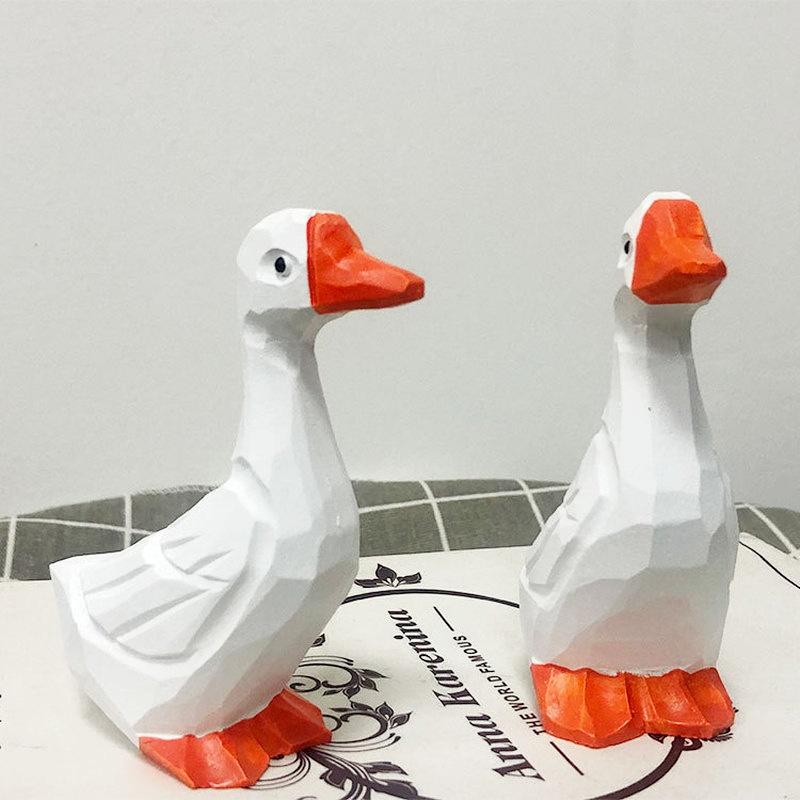 Ping An Cute Joy Duck White Goose Украшение Креативный подарок на день рождения Украшение для дома Фотореквизит Гостиная Настольный небольшой орнамент