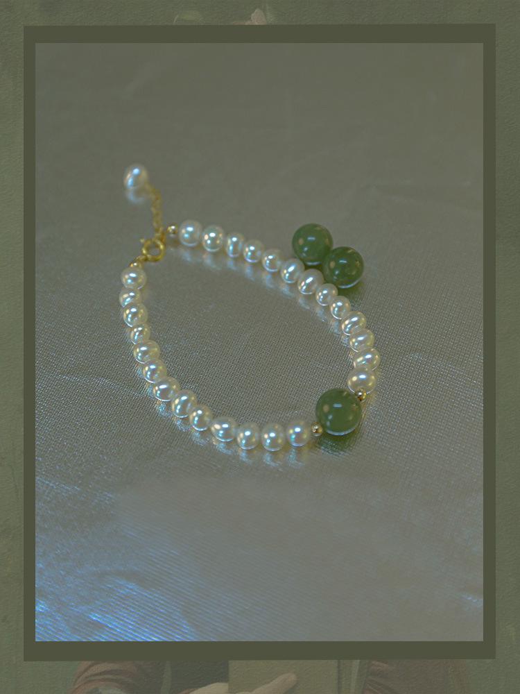 [Индиго] Браслет женский нишевого дизайна Badu из пресноводного жемчуга и нефрита