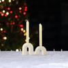 Ceramic Candle Holder for Christmas Pillar Display Home Fireplace Candelabrum