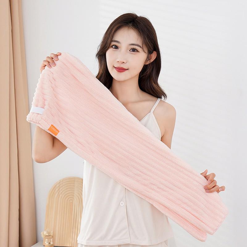 Women's A-Class Coral Fleece Hair Drying Cap – Double Layered, Absorbent, Quick-Dry Head Wrap for Home Use