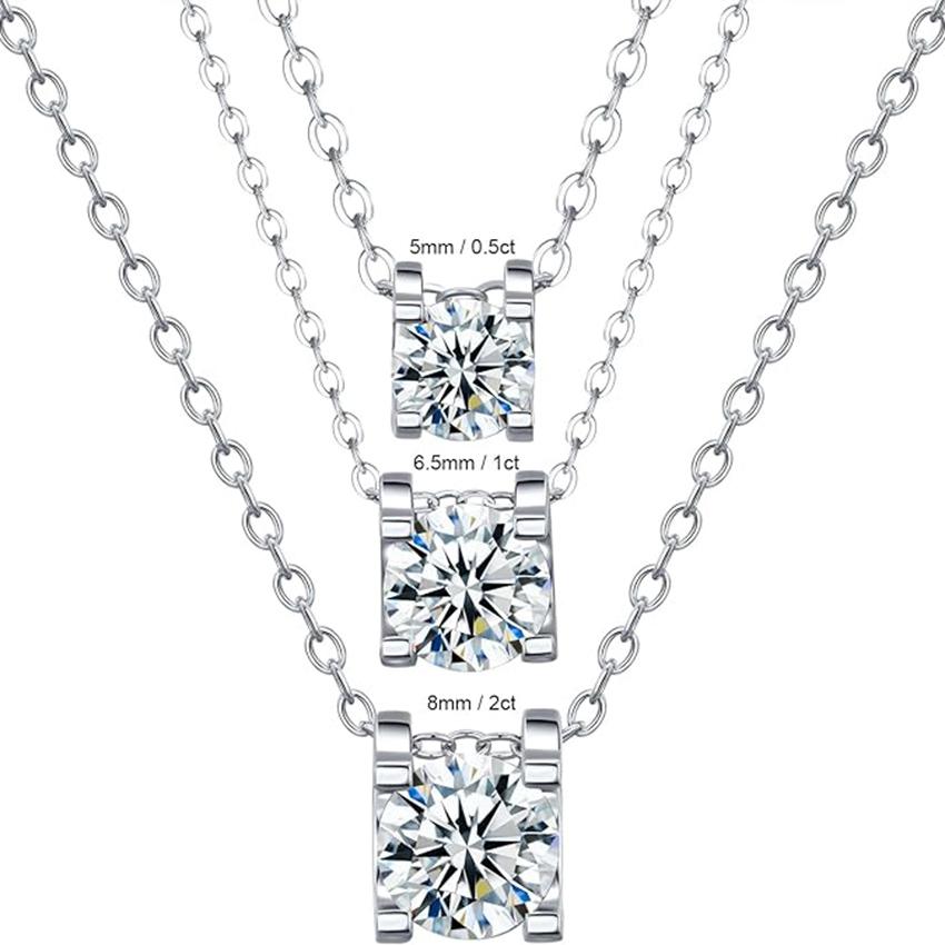 Ожерелье с головой быка 0.5CT-2.0CT, классическое ожерелье с четырьмя когтями, инкрустированное белым выращенным в лаборатории бриллиантом DE VVS1-VS1 с сертификатом IGI для женщин и девочек, изящные ювелирные изделия, подарки
