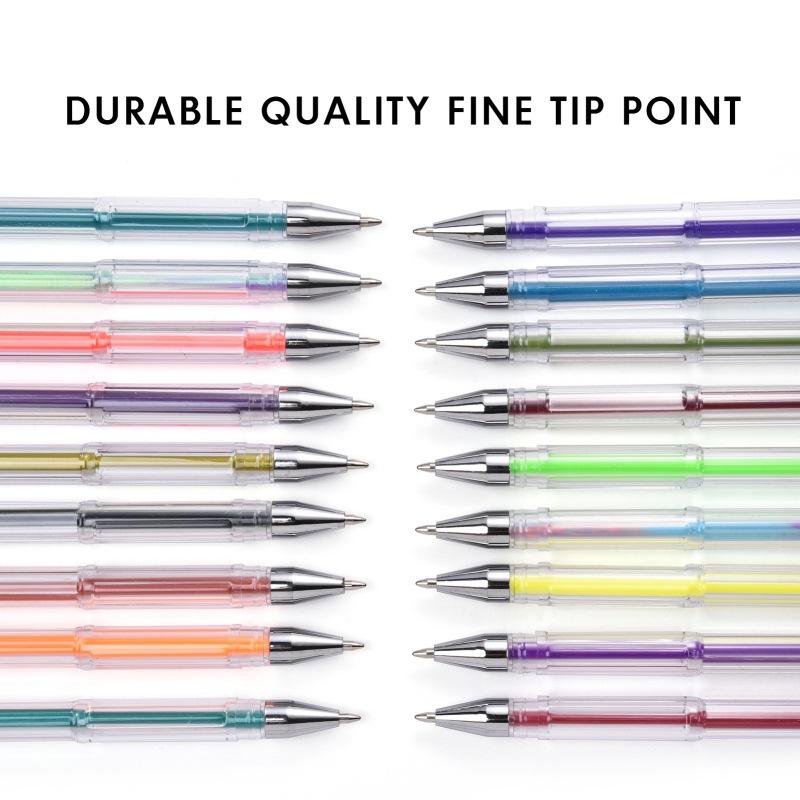 Cross-border Colorful Neutral Gel Pen Metallic Glitter Water-based Plastic for Jelly DIY Highlighter Set