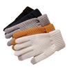 New Winter Style Pineapple Style Imitation Cashmere Full-finger Touch Screen Knitted Warm Jacquard Fashion Plus Velvet Thickened Wool Gloves